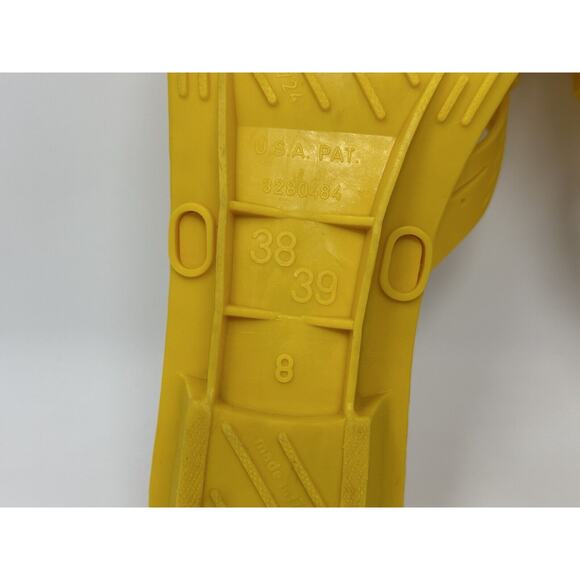 Vintage Sensi & C Pool Spa Wedge Sandals Assisi Italy Size 8 38 39 Yellow - Picture 7 of 10